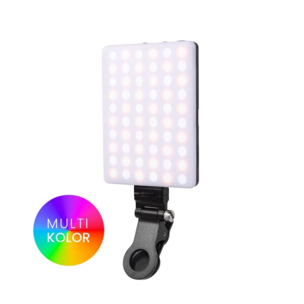 Lampa do telefonu LED RGB Stella Light MULTIKOLOR – do selfie, TikToka, nagrań | Czarna Icoucou