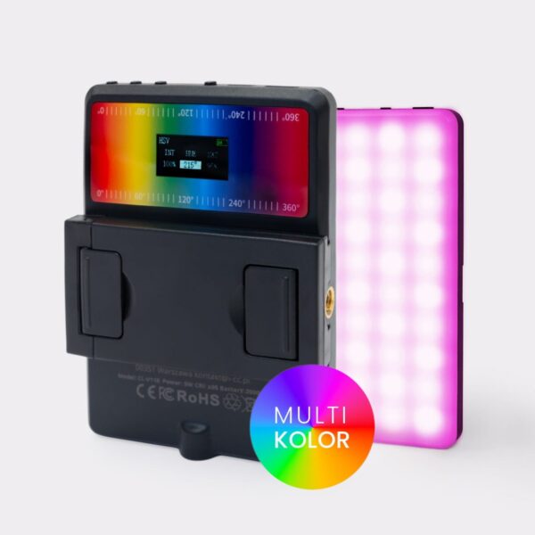 Lampa do telefonu LED RGB Stella Light MULTIKOLOR – do selfie, TikToka, nagrań | Czarna Icoucou