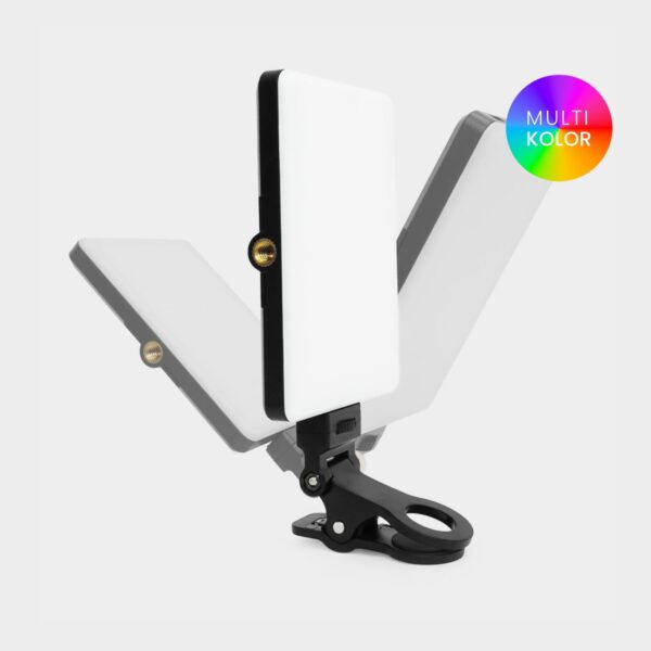 Lampa do telefonu LED RGB Stella Light MULTIKOLOR – do selfie, TikToka, nagrań | Czarna Icoucou