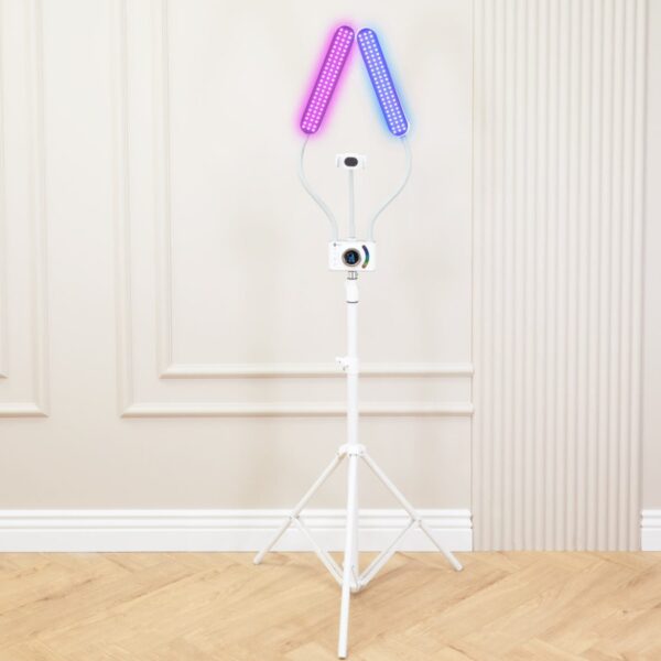 Lampa LED RGB Icoucou Duo Studio Color – dwuramienna, statyw, aplikacja, uchwyt na telefon