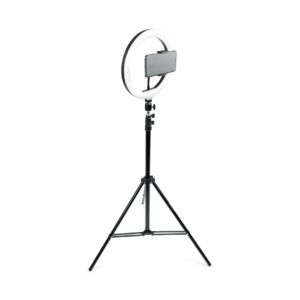 Profesjonalna Lampa Ring LED do Makijażu i Kosmetyki – LUNA RING 2.0 Czarna 50cm 70W ICoucou
