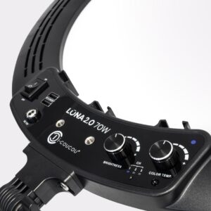 Profesjonalna Lampa Ring LED do Makijażu i Kosmetyki – LUNA RING 2.0 Czarna 50cm 70W ICoucou