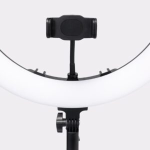 Profesjonalna Lampa Ring LED do Makijażu i Kosmetyki – LUNA RING 2.0 Czarna 50cm 70W ICoucou
