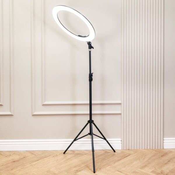 Profesjonalna Lampa Ring LED do Makijażu i Kosmetyki – LUNA RING 2.0 Czarna 50cm 70W ICoucou