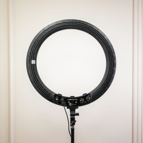 Profesjonalna Lampa Ring LED do Makijażu i Kosmetyki – LUNA RING 2.0 Czarna 50cm 70W ICoucou