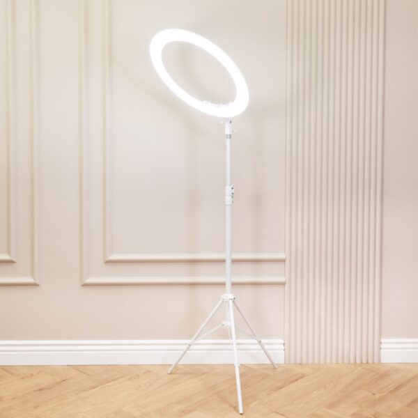 Lampa LED Ring Icoucou LUNA RING 2.0 Biała – Idealna do Salonu Kosmetycznego i Tworzenia Contentu Beauty