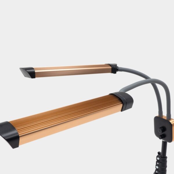 Profesjonalna Lampa kosmetyczna dwuramienna iCoucou Duo STAR 2.0 Rose Gold – do przedłużania rzęs i PMU