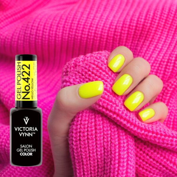 Lakier hybrydowy Victoria Vynn 422 Hello Yellow 8 ml – żółty lakier UV/LED do paznokci