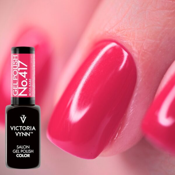 Lakier hybrydowy Victoria Vynn 417 Boss Babe 8 ml – trwały różowy lakier hybrydowy do paznokci UV/LED