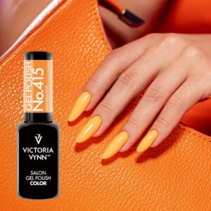 Lakier hybrydowy Victoria Vynn 415 Mango Pop 8ml – neonowy pomarańcz, manicure na lato, trwały gel polish UV/LED