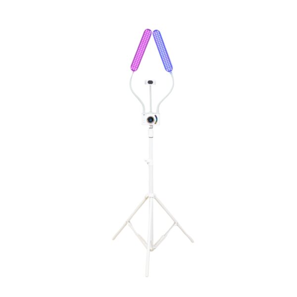 Lampa LED RGB Icoucou Duo Studio Color – dwuramienna, statyw, aplikacja, uchwyt na telefon