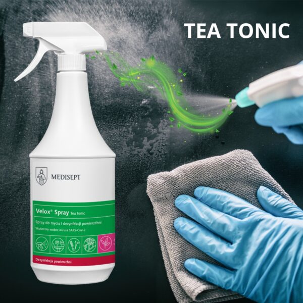 Medisept Velox Spray 1L Tea Tonic – Spray do Dezynfekcji Powierzchni
