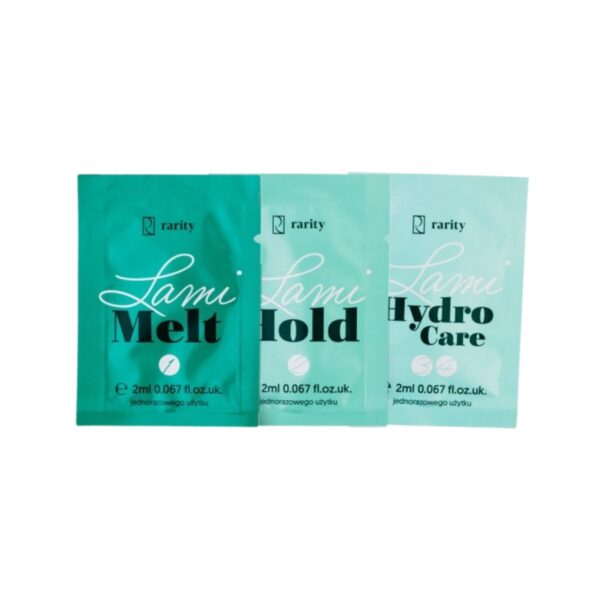 Rarity Korean Lami System – zestaw do laminacji rzęs i brwi bez tioglikolanu | 3-etapowa koreańska formuła w saszetkach