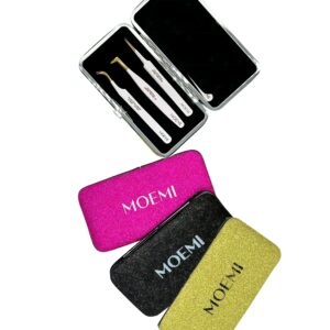 Etui na Pęsety do Rzęs Brokatowe – Organizer 6 Pęset | MOEMI