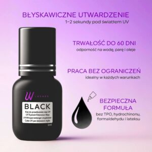 Klej UV do przedłużania rzęs Noble Lashes 5ml – Czarny, bez TPO