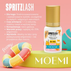Klej do przedłużania rzęs na lato 1–1,5 sek – Moemi Spritzlash 5 ml