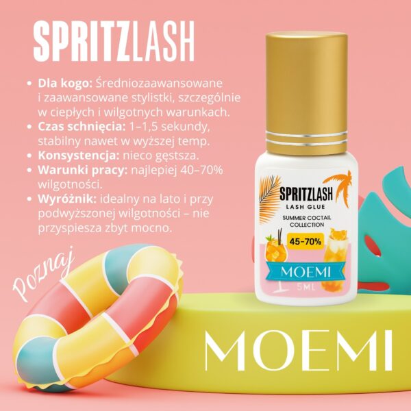 Klej do przedłużania rzęs na lato 1–1,5 sek – Moemi Spritzlash 5 ml