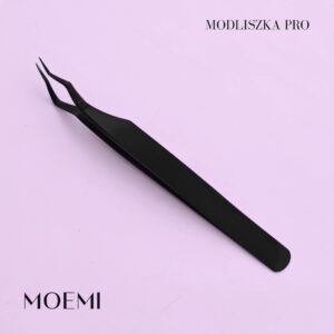 Czarna Pęseta do Separacji Rzęs Modliszka Pro Moemi