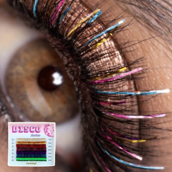 Moemi Disco Lashes – kolorowe rzęsy holograficzne do przedłużania - różne kolory