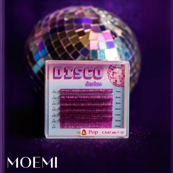 Moemi Disco Lashes – kolorowe rzęsy holograficzne do przedłużania - różne kolory