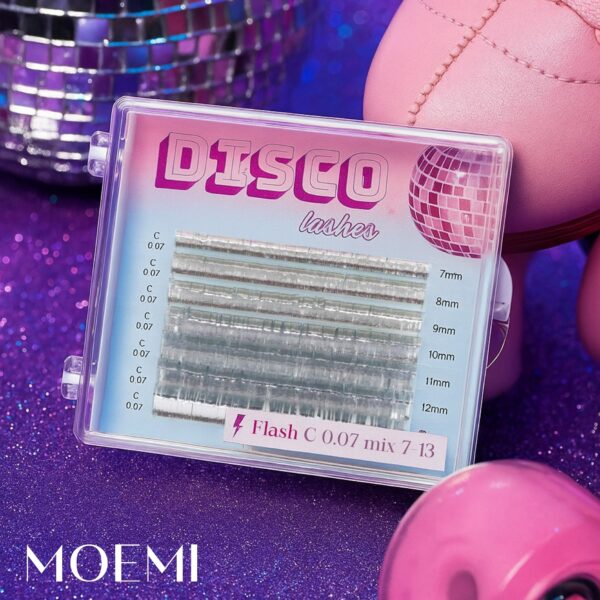 Moemi Disco Lashes – kolorowe rzęsy holograficzne do przedłużania - różne kolory