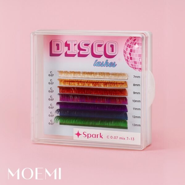 Moemi Disco Lashes – kolorowe rzęsy holograficzne do przedłużania - różne kolory