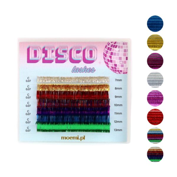 Moemi Disco Lashes – kolorowe rzęsy holograficzne do przedłużania - różne kolory