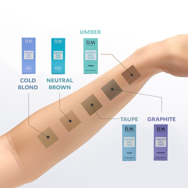 Profesjonalna Farba do Brwi ELAN Brow Gel Tint Umber (20ml) – Chłodny Brąz