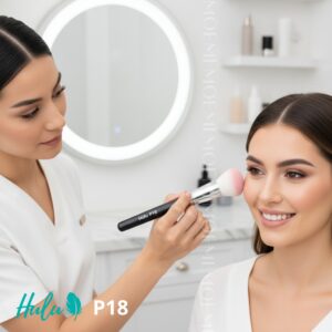 Pędzel Hulu P18 Skośny do Różu i Bronzera – Profesjonalne Konturowanie | Włosie Naturalne (Koza)