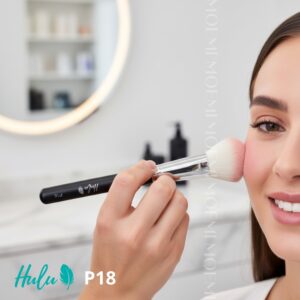 Pędzel Hulu P18 Skośny do Różu i Bronzera – Profesjonalne Konturowanie | Włosie Naturalne (Koza)
