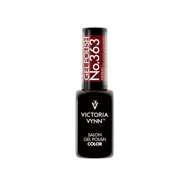 Lakier Hybrydowy Victoria Vynn Desejo 363 Czerwony z Drobinkami 8ml
