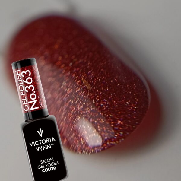 Lakier Hybrydowy Victoria Vynn Desejo 363 Czerwony z Drobinkami 8ml
