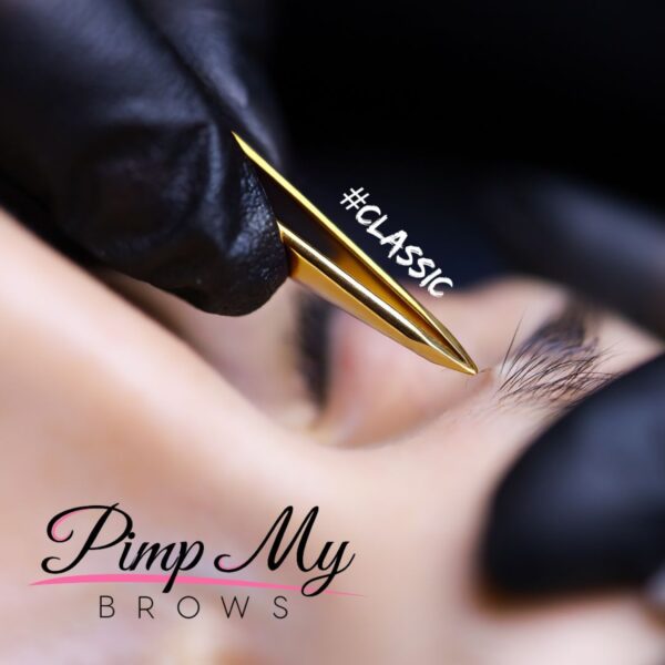 Pęseta do Brwi Nano Złota Classic Pimp My Brows – Precyzyjna, Autoklaw