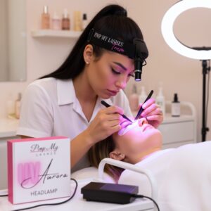 Lampa Czołowa UV do Rzęs Aurora Pimp My Lashes – Profesjonalna do Kleju UV