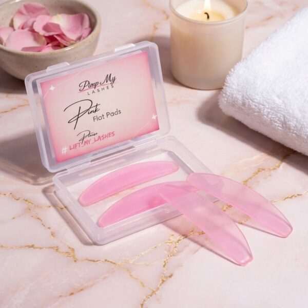 Płaskie formy silikonowe do laminacji rzęs - ultra cienkie Pink Flat Pads bez załamań