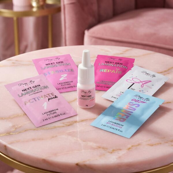 Zestaw do Koreańskiej Laminacji Rzęs i Brwi NEXT GEN + Puder Pimp My Lashes (System Cysteaminowy)