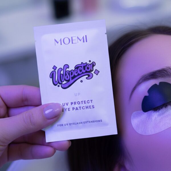 Jednorazowe Czarne Płatki Ochronne UV na Powiekę UVSPECTOR Moemi do Rzęs UV/LED