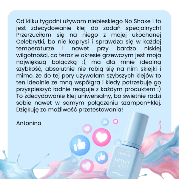Klej do rzęs No Shake MOEMI Artist Boost 0,3 sek – Bez wstrząsania 5ml