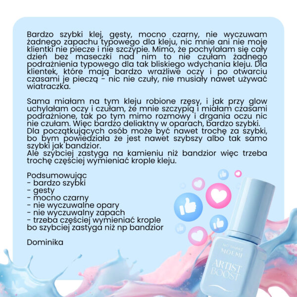 Klej do rzęs No Shake MOEMI Artist Boost 0,3 sek – Bez wstrząsania 5ml