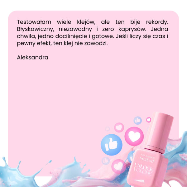 Klej do rzęs No Shake MOEMI Unlock Volume 0,1 sek – Bez wstrząsania 5ml