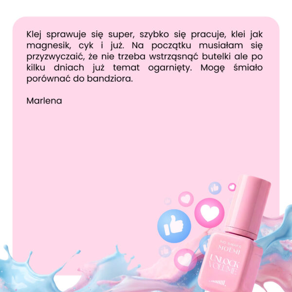 Klej do rzęs No Shake MOEMI Unlock Volume 0,1 sek – Bez wstrząsania 5ml