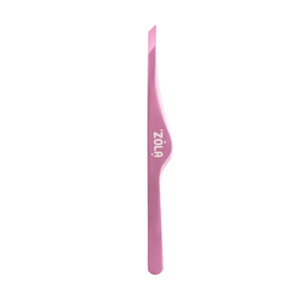 Pęseta Profesjonalna do Brwi ZOLA Light Pink – Skośna Precyzyjna