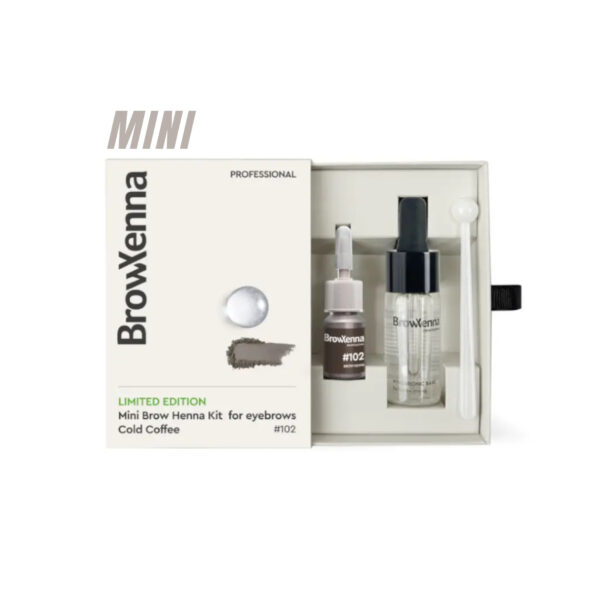 BrowXenna 102 Cold Coffee MINI – Henna Pudrowa Chłodny Brąz z Bazą Hialuronową