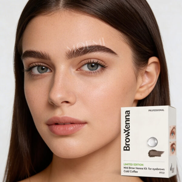 BrowXenna 102 Cold Coffee MINI – Henna Pudrowa Chłodny Brąz z Bazą Hialuronową