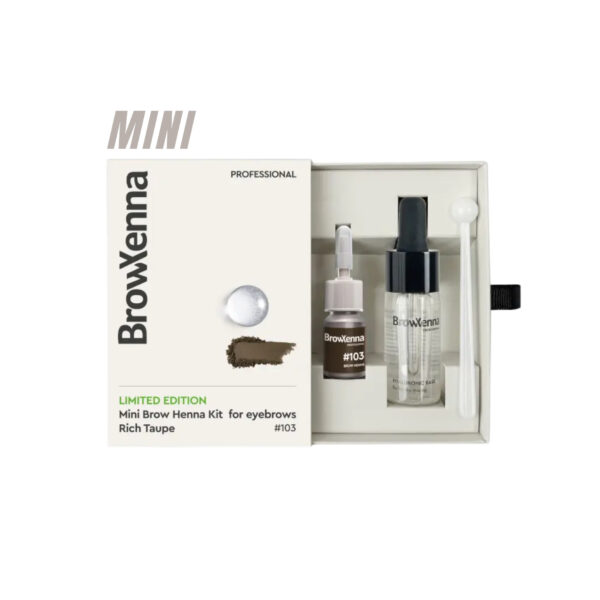 BrowXenna 103 Rich Brown MINI – Henna Pudrowa Najciemniejszy Brąz z Bazą Hialuronową