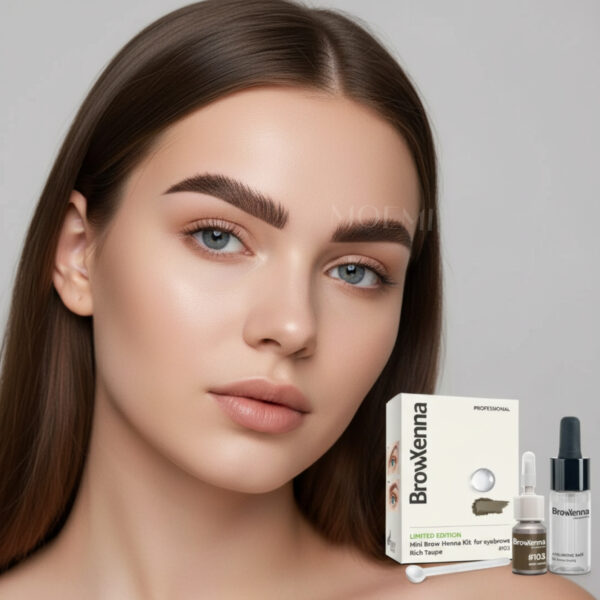 BrowXenna 103 Rich Brown MINI – Henna Pudrowa Najciemniejszy Brąz z Bazą Hialuronową