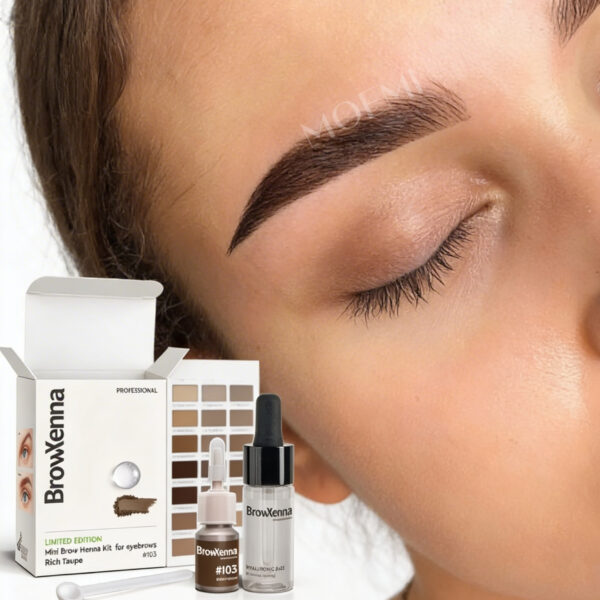 BrowXenna 103 Rich Brown MINI – Henna Pudrowa Najciemniejszy Brąz z Bazą Hialuronową