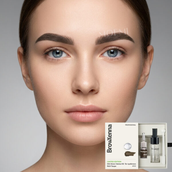BrowXenna 103 Rich Brown MINI – Henna Pudrowa Najciemniejszy Brąz z Bazą Hialuronową