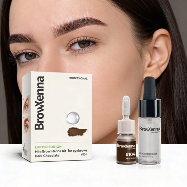 BrowXenna 104 Bitter Chocolate MINI – Henna Pudrowa Gorzka Czekolada z Bazą Hialuronową