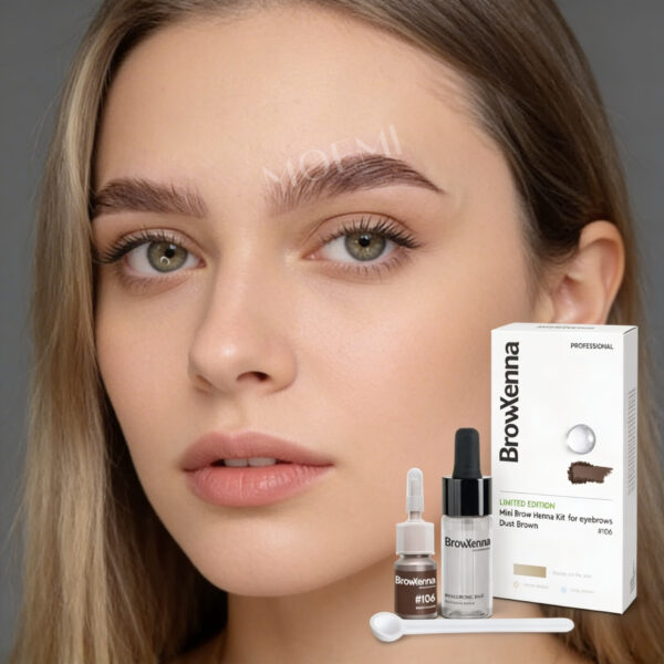 Paleta kolorów BrowXenna Blonde - 106 Dust Brown jako szary brąz Taupe